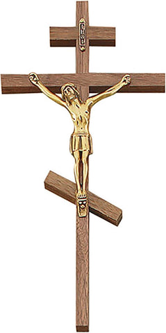 10" CRUCIFIX WALNUT GREEK ORTHODOX