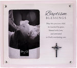 7.5"H PINK BAPTISM FRAME - BLESSINGS