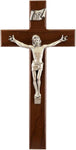 12" CRUCIFIX WALNUT W/PEWTER FINISH SIGN LANGUAGE