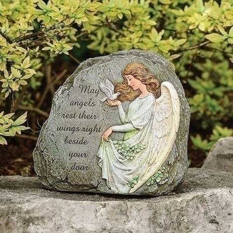 8.25"H CELTIC ANGEL WITH VERSE GARDEN STONE