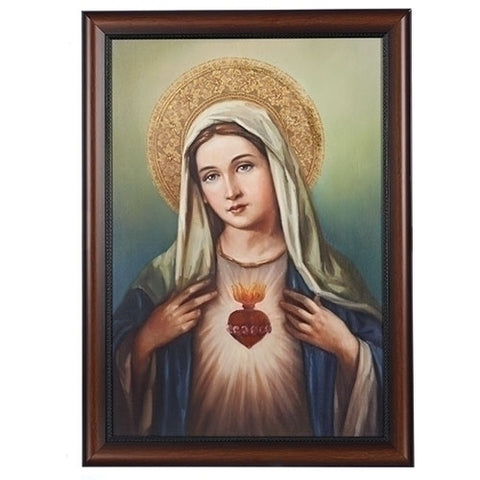 27"H IMMACULATE HEART FRAMED ART