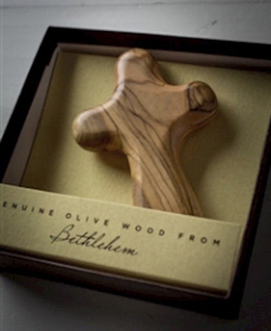 POCKET HOLDING CROSS- Olive Wood