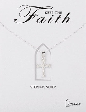 Necklace-Cross-Pave (18")