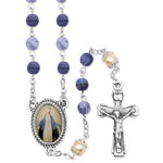 ROSARY 6MM BLUE GLASS