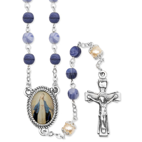 BLUE GLASS ROSARY