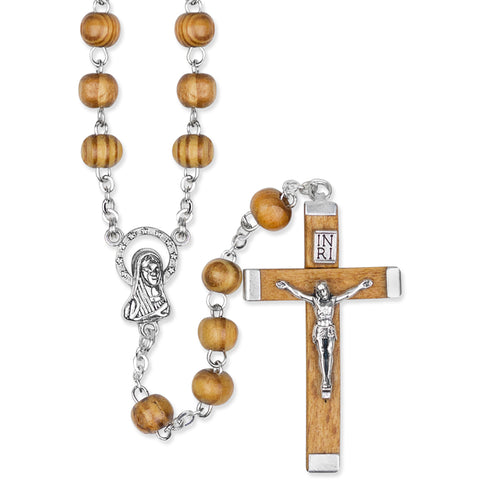 LIGHT WOOD BEAD ROSARY