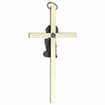 7" PRAYING BOY CROSS BRASS W/ PEWTER