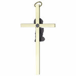 7" PRAYING GIRL WALL CROSS - BRASS W/ PEWTER