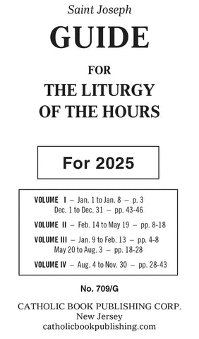 2025 GUIDE FOR LITURGY OF THE HOURS large print