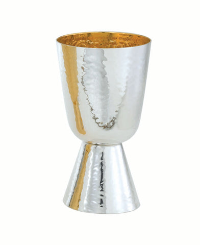 Communion Cup; Silver and Gold Hammered Texture