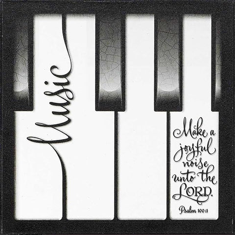 MUSIC WALL PLAQUE Joyful Noise Classic Black And White Keys