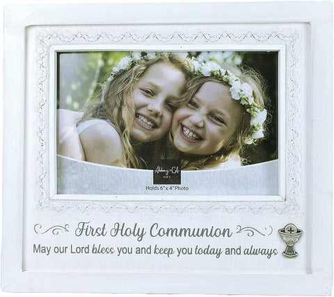 7.5H" FIRST COMMUNION FRAME W/ LACE + CHALICE