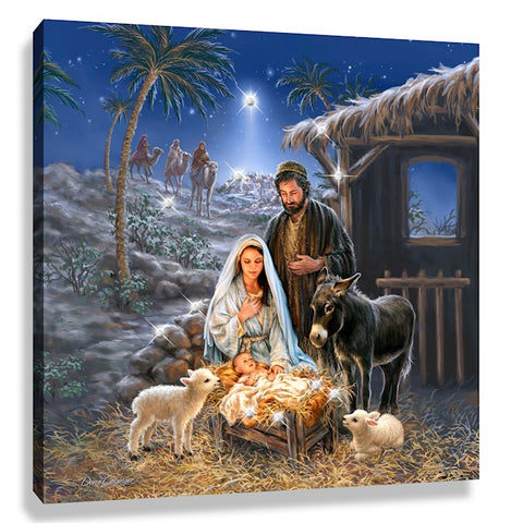 Pizazz Print-A Savior Is Born w/Swarovski Crystals (10" x 10")