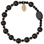 ROSARY BRACELET BLACK ONYX/GOLD 8MM