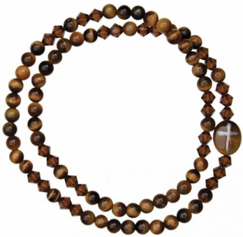 Rosary Bracelet Tiger Eye 4mm Twist