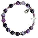 Rosary Bracelet Purple Agate 8mm