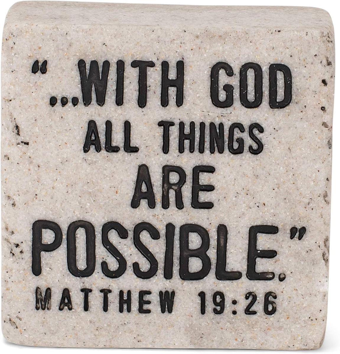TABLETOP SCRIPTURE STONE - With God All Things Are Possible – Universal ...