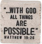 TABLETOP SCRIPTURE STONE - WITH GOD