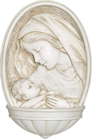 HOLY WATER FONT MADONNA & CHILD