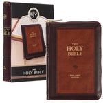 BIBLE KJV COMPACT BURG/TAN