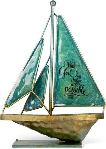 METAL TABLETOP SAILBOAT