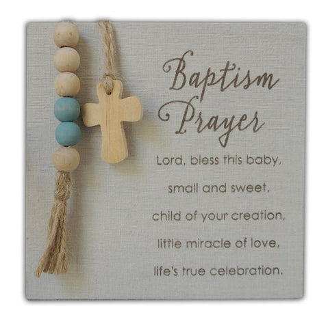Prayer Plaque with Beads-Baptism