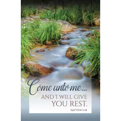 BULLETIN - FUNERAL - COME UNTO ME MATTHEW 11:28 (KJV)- 8.5" X 11" - PACK/100
