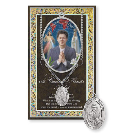 Carlo Acutis Pewter Medal and Chain