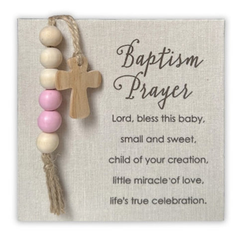 PLAQUE- BAPTISM PRAYER/PINK