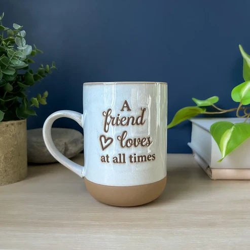 a friend loves at all times coffee mug MUG- A FRIEND LOVES AT ALL TIMES – Universal Church Supplies Inc