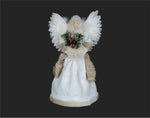 16" IVORY TREE TOPPER ANGEL W/FEATHER WINGS