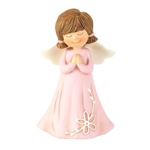 Angel Figurine Pink Praying Hands Resin