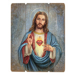 15" SACRED HEART WOOD PALLET PLAQUE