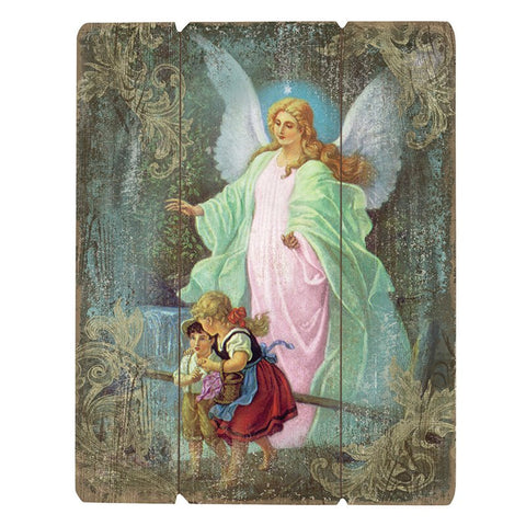 15" GUARDIAN ANGEL WOOD PALLET PLAQUE