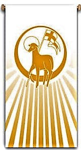 BANNER Short WHITE/GOLD Lamb of God 4'L x 2'W