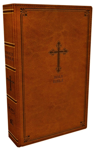 BIBLE KING JAMES VERSION Thinline IMITATION LEATHER Brown CROSS