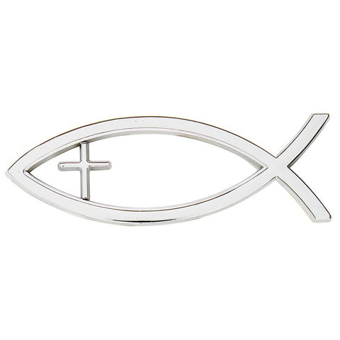 Ichthus with Cross Auto Emblem