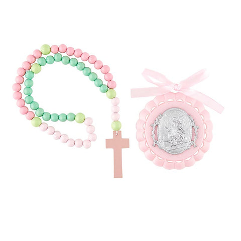 Crib Medal With Kiddie Rosary
