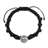 Saint Benedict Wood Adjustable Bracelet - Black