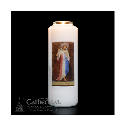 Glass 6 DAY Divine Mercy Candle