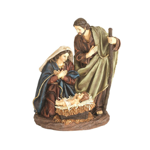 NATIVITY SET HOLY FAMILY ON BASE 12" RESIN