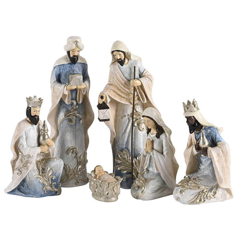 NATIVITY SET 6 PIECE 9 3/4" RESIN