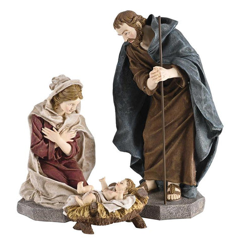 NATIVITY SET HOLY FAMILY 17" CLOTH LOOK