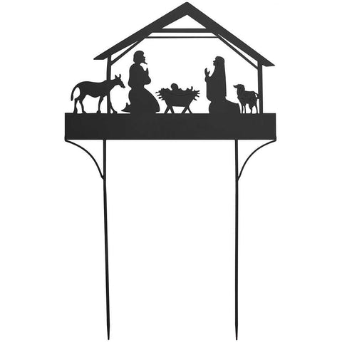 MANGER SCENE BLACK SILHOUETTE YARD SIGN