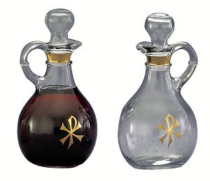 CRUET SET Glass 10 oz 6"H GOLD PAX