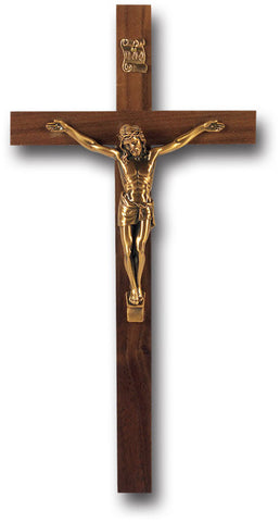 Walnut Crucifix 9"