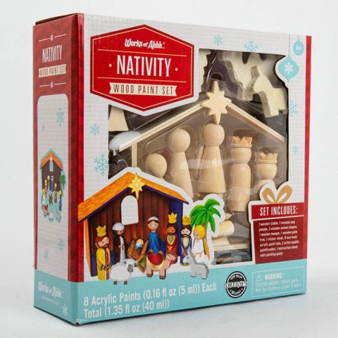 NATIVITY WOOD PAINT SET