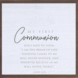My First Communion - Large Wood Memory Box w/ Sliding Lid