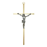 CRUCIFIX 7" BRASS W ANTIQUE PEWTER