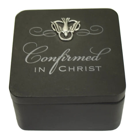 CONFIRMED IN CHRIST KEEPSAKE BOX - BLACK